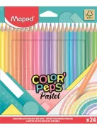 MAPED Színes ceruza készlet, háromszögletű, MAPED "Color'Peps Pastel", 24 különböző pasztell szín