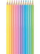 MAPED Színes ceruza készlet, háromszögletű, MAPED "Color'Peps Pastel", 12 különböző pasztell szín