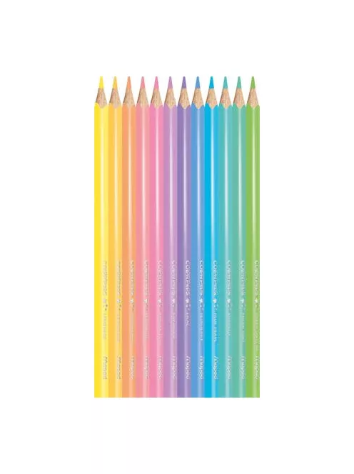 MAPED Színes ceruza készlet, háromszögletű, MAPED "Color'Peps Pastel", 12 különböző pasztell szín
