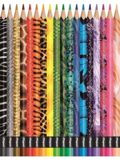   MAPED Színes ceruza készlet, háromszögletű, MAPED "Color'Peps Animal", 18 különböző szín