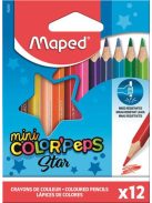 MAPED Színes ceruza készlet, háromszögletű, MAPED "Color'Peps Star Mini", 12 különböző szín