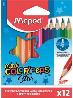   MAPED Színes ceruza készlet, háromszögletű, MAPED "Color'Peps Star Mini", 12 különböző szín
