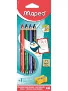 MAPED Táblaceruza készlet, fehértáblához, MAPED, 4 féle szín, hegyezővel