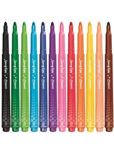   MAPED Filctoll készlet, 3,7 mm, kimosható, MAPED „Color'Peps Long Life 2”, 12 különböző szín