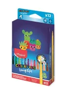 MAPED Filctoll készlet, 3,7 mm, kimosható, dobozos, MAPED „Color'Peps Long Life 2”, 12 különböző szín