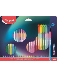   MAPED Filctoll készlet, 2,5 mm, kimosható, MAPED "Nightfall", 24 különböző szín