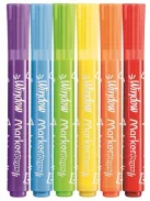 MAPED Ablakfilc készlet, vastag, törlőkendővel, 5 mm, MAPED "Marker'Peps", 6 különböző szín