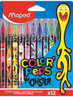   MAPED Filctoll készlet, 2,8 mm, kimosható, MAPED "Color'Peps Monster" 12 különböző szín