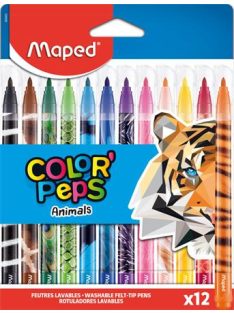   MAPED Filctoll készlet, 2,8 mm, kimosható, MAPED "Color'Peps Animals", 12 különböző szín
