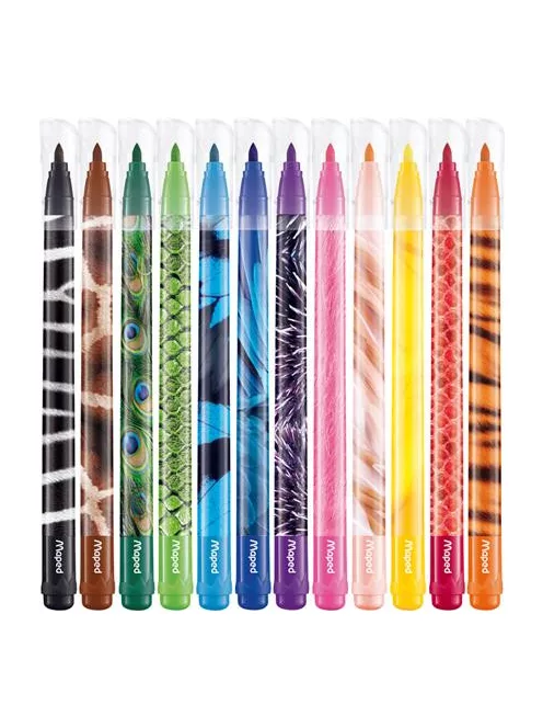 MAPED Filctoll készlet, 2,8 mm, kimosható, MAPED "Color'Peps Animals", 12 különböző szín