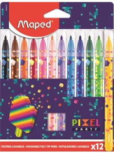   MAPED Filctoll készlet, 2,8 mm, kimosható, MAPED "Pixel Party", 12 különböző szín