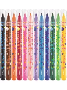   MAPED Filctoll készlet, 2,8 mm, kimosható, MAPED "Pixel Party", 12 különböző szín