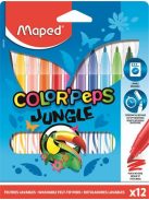 MAPED Filctoll készlet, 2,8 mm, kimosható, MAPED "Color'Peps Jungle", 12 különböző szín