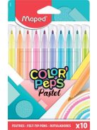 MAPED Filctoll készlet, 2,8 mm, kimosható, MAPED "Color'Peps Pastel", 10 különböző pasztell szín