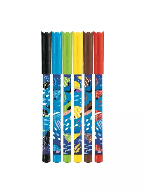 MAPED Filctoll készlet, 2 mm, kimosható, MAPED "Color'Peps Ocean Life", 6 különböző szín