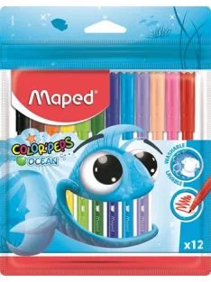   MAPED Filctoll készlet, 2 mm, kimosható, MAPED "Color'Peps Ocean", 12 különböző szín