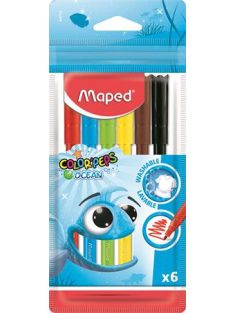   MAPED Filctoll készlet, 2 mm, kimosható, MAPED "Color'Peps Ocean", 6 különböző szín