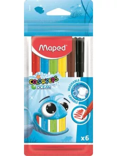   MAPED Filctoll készlet, 2 mm, kimosható, MAPED "Color'Peps Ocean", 6 különböző szín