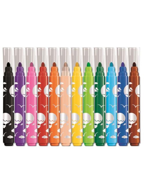 MAPED Filctoll készlet, 1-5 mm, kimosható, vastag, MAPED "Color'Peps Jumbo", 12 különböző szín