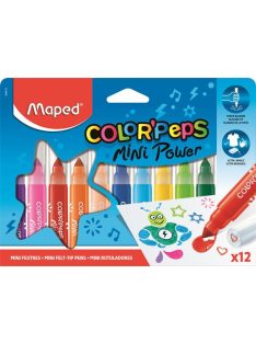   MAPED Filctoll készlet, 6,5 mm, kimosható, MAPED "Color'Peps Mini Power", 12 különböző szín