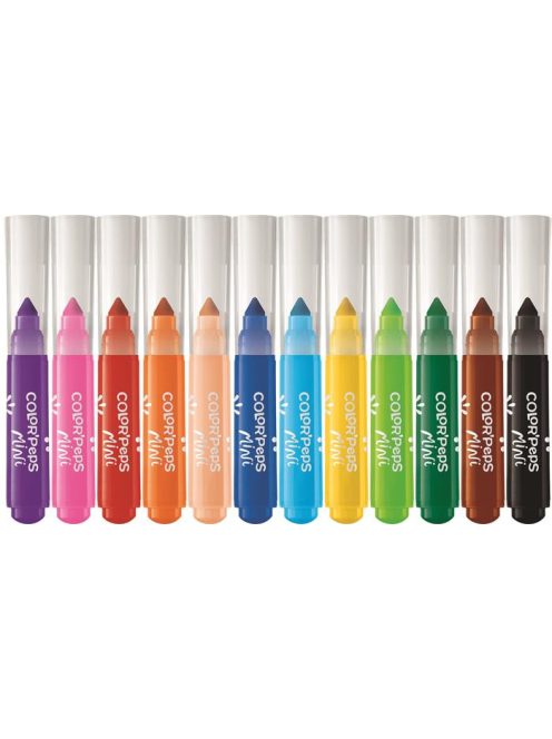 MAPED Filctoll készlet, 6,5 mm, kimosható, MAPED "Color'Peps Mini Power", 12 különböző szín