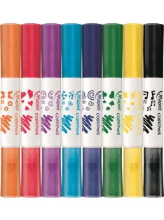   MAPED Filctoll készlet, 7,5 mm, kétvégű, MAPED "Color'Peps Duo Stamp" 8 különböző szín és minta