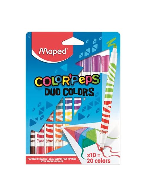 MAPED Filctoll készlet, kimosható, MAPED "Color'Peps Duo", 20 különböző szín