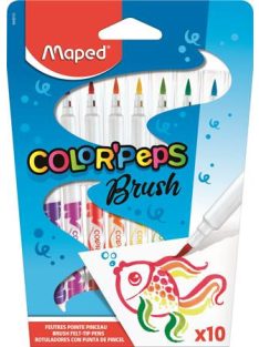   MAPED Filctoll készlet, kimosható, ecsetjellegű, MAPED "Color ’Peps Brush", 10 különböző szín