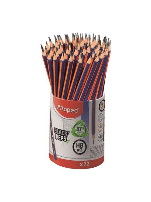 MAPED Grafitceruza, ceruzatartó, HB, háromszögletű, MAPED "Black'Peps Navy"