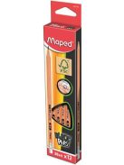 MAPED Grafitceruza radírral, 2B, háromszögletű, MAPED "Black'Peps"