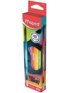 MAPED Grafitceruza radírral, HB, háromszögletű, MAPED "Black'Peps Energy", 6 különböző minta