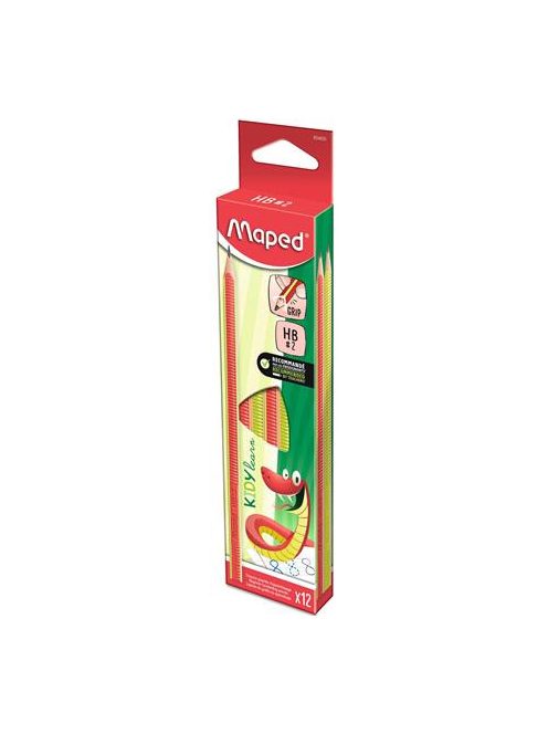 MAPED Írástanuló grafitceruza, HB, háromszögletű, MAPED "Kidy Learn"