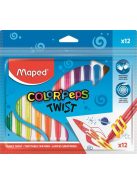 MAPED Zsírkréta, kitekerhető, MAPED "Color'Peps", 12 különböző szín