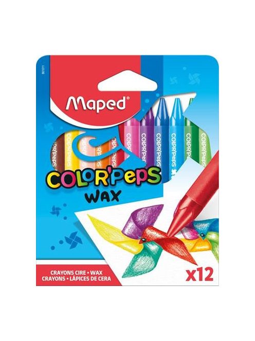 MAPED Zsírkréta, MAPED "Color'Peps Wax", 12 különböző szín