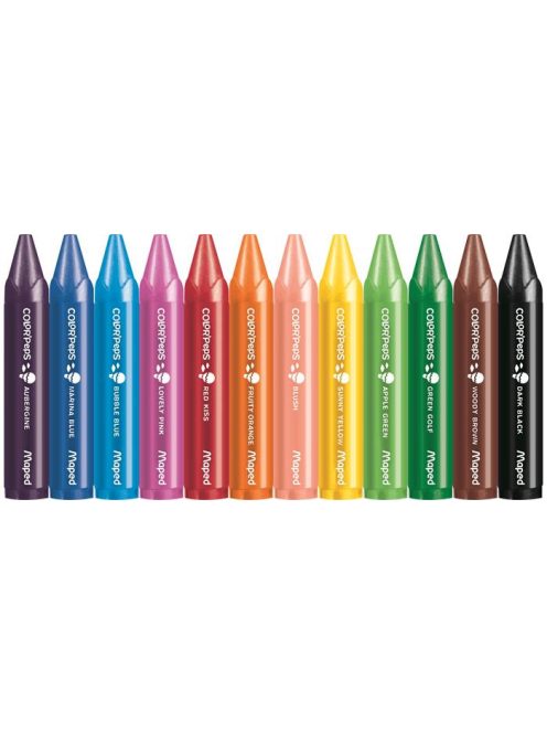 MAPED Zsírkréta, vastag, MAPED "Color'Peps MAXI Wax", 12 különböző szín