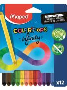 MAPED Színes ceruza készlet, háromszögletű, MAPED "Color'Peps INFINITY", 12 különböző szín