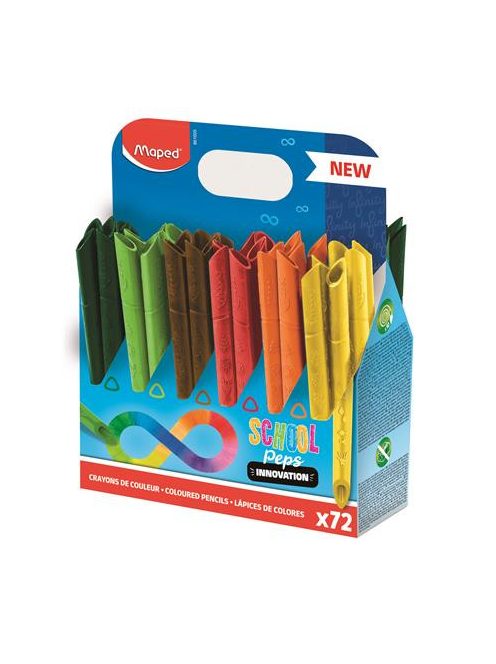 MAPED Színes ceruza készlet, ceruzatartó, háromszögletű, MAPED "Color'Peps INFINITY", 72 darabos készlet