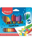 MAPED Zsírkréta, MAPED "Color'Peps" PlastiClean, 18 különböző szín