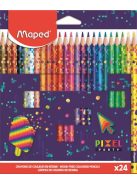 MAPED Színes ceruza készlet, háromszögletű, MAPED "Pixel Party", 24 különböző szín