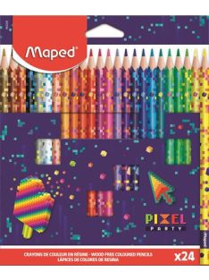   MAPED Színes ceruza készlet, háromszögletű, MAPED "Pixel Party", 24 különböző szín