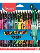 MAPED Színes ceruza készlet, háromszögletű, MAPED "Color'Peps Monster" 24 különböző szín