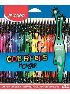   MAPED Színes ceruza készlet, háromszögletű, MAPED "Color'Peps Monster" 24 különböző szín