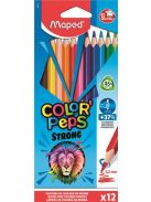 MAPED Színes ceruza készlet, háromszögletű, MAPED "Color'Peps Strong", 12 különböző szín