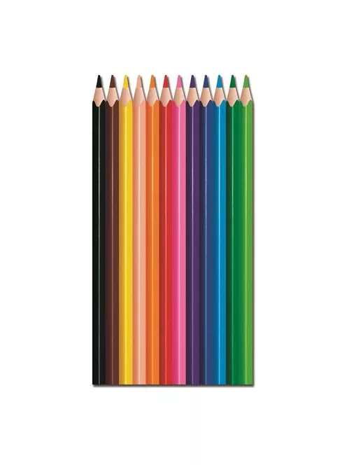 MAPED Színes ceruza készlet, háromszögletű, MAPED "Color'Peps Strong", 12 különböző szín