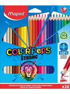   MAPED Színes ceruza készlet, háromszögletű, MAPED "Color'Peps Strong", 24 különböző szín