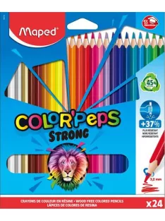   MAPED Színes ceruza készlet, háromszögletű, MAPED "Color'Peps Strong", 24 különböző szín