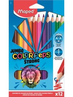   MAPED Színes ceruza készlet, háromszögletű, MAPED "Jumbo Color'Peps Strong", 12 különböző szín