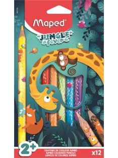   MAPED Színes ceruza készlet, vastag, MAPED "Jungle Fever", 12 különböző szín