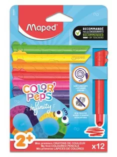   MAPED Színes ceruza készlet, háromszögletű, MAPED „Color'Peps Infinity Kidy”, 12 különböző szín