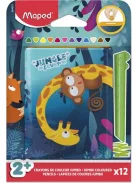 MAPED Színes ceruza készlet, fém perselyben, MAPED „Jungle Fever Infinity Kidy”, 12 különböző szín